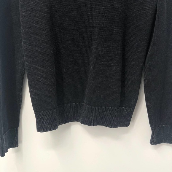 Robert Barakett Rib Knit Pullover Sweater Long Sleeve Crewneck Black Size Medium - Picture 7 of 9